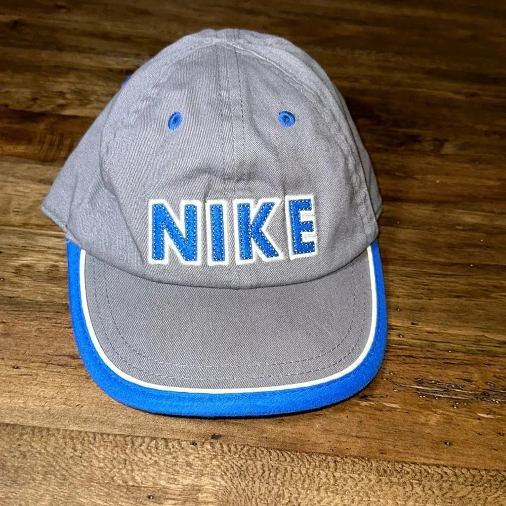 Nike Ball Cap Hat Blue Gray Accessories Velcro Kids TODDLER Adjustable